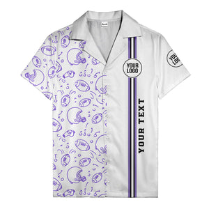 football helmets play diagrams cartoon sports hawaiian shirt for men