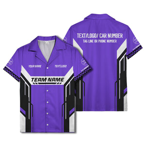 geometric stripes & custom text aloha hawaiian shirt for men