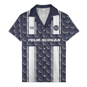 golf ball & white stripe repeat hawaiian shirt for golfers
