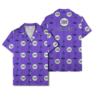 golf flag & custom logo repeat hawaiian shirt for men