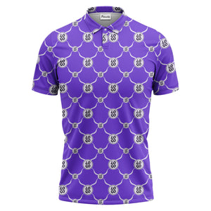interlocking chain link logo repeat monochrome graphic polo shirt for men