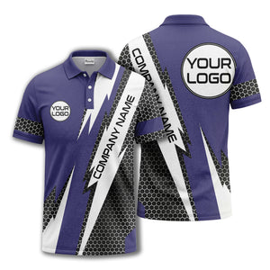 lightning bolt hexagon geometric polo shirt for modern golf