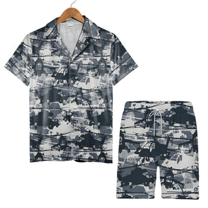 Military Attack Helicopter Gray Camo Hawaiian Shirt – Tactical Aviation