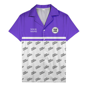 monochrome custom logo repeat hawaiian shirt for men