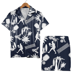 Pickleball Hawaiian Shirt - Surf Tropical Palm Trees Paddles & Beach Vibes