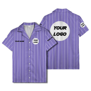 pinstripe baseball jersey hawaiian shirt with custom name & number