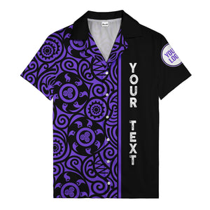 polynesian tribal swirls black white circular motifs hawaiian shirt for men