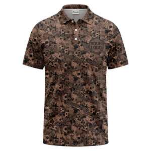 soccer ball camouflage custom logo polo shirt for men