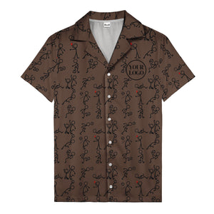 soccer stick figures & footballs fun cartoon hawaiian shirt