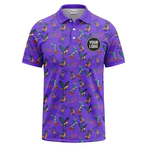 statue of liberty eagles golf clubs polo shirt