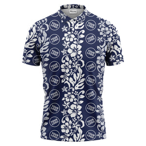 tropical hibiscus custom multi color floral print golf polo shirt for men