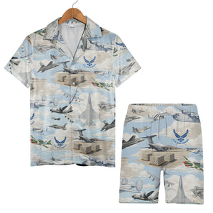 US Air Force Aviation Hawaiian Shirt - Fighter Jets Bombers Transport Planes Print