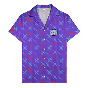 vintage airplane repeat pattern hawaiian shirt for aviation fans