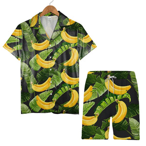 Watercolor Banana Bunch Hawaiian Shirt on Natural Off-White