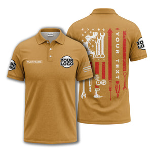 american flag stars & stripes patriotic custom logo polo shirt