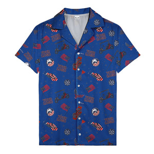 american golf flags bald eagles golf carts hawaiian shirt for men