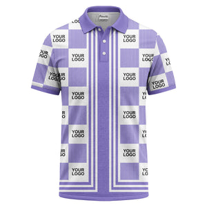 barcode graphic custom logo black white polo shirt for men