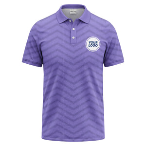 black chevron dot geometric pattern custom logo polo shirt for men