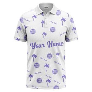 black palm tree silhouettes personalized polo shirt with custom logos