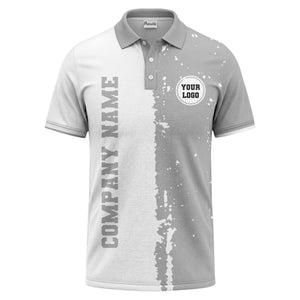 black white paint splatter custom logo corporate polo shirt