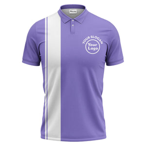 bold black white vertical stripe custom logo golf country club polo shirt
