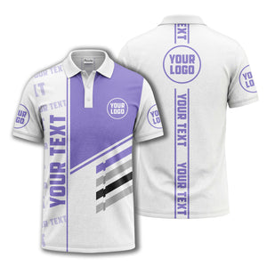 bold geometric stripes & custom text placeholder modern polo shirt