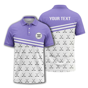 crossed golf clubs & balls repeat pattern polo shirt for men
