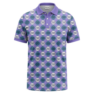 custom diamond grid circular logos polo shirt for men