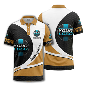 custom logo hexagon diagonal stripes polo shirt for men