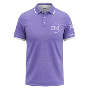custom logo minimalist polka dot golf polo shirt