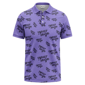 custom logo repeat typography minimalist polo shirt