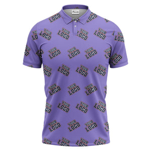 repeating custom logo illustration polo shirt for personalized hawaiian style