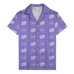 custom logo & text repeat pattern personalized hawaiian shirt