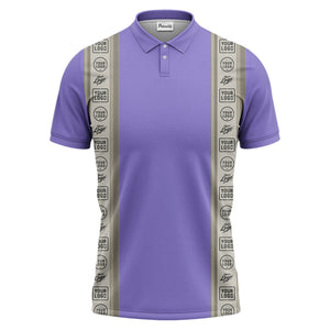 custom logo vertical stripe polo shirt for men - professional branding