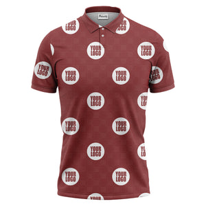 custom logo repeating polo shirt hawaiian shirt