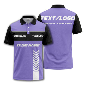 customizable team name chevron stripe polo shirt for men
