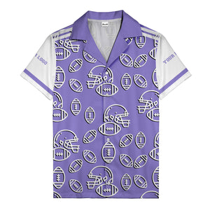 football helmets & balls repeat hawaiian shirt for men