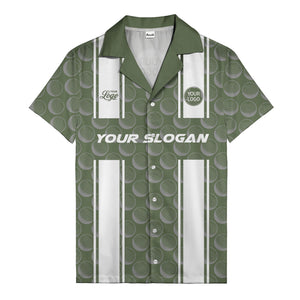 golf ball & white stripe repeat hawaiian shirt for golfers