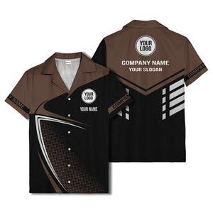 golf club silhouette & dot geometric hawaiian shirt for men