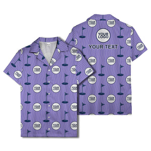 golf flag & custom logo repeat hawaiian shirt for men