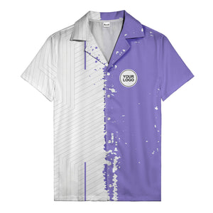 ink splattered abstract lines monochrome hawaiian shirt