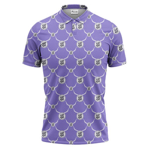 interlocking chain link logo repeat monochrome graphic polo shirt for men