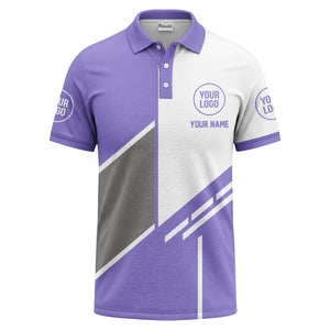 modern diagonal stripe custom logo men's golf polo shirt