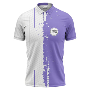 monochrome abstract lines & splatter paint art polo shirt for men