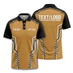 monochrome geometric lines custom name logo polo shirt for departments