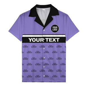 personalized logo & text striped hawaiian shirt for teams