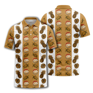 pineapple sea turtle hibiscus custom logo polo shirt