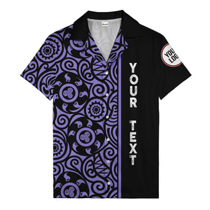 polynesian tribal swirls black white circular motifs hawaiian shirt for men