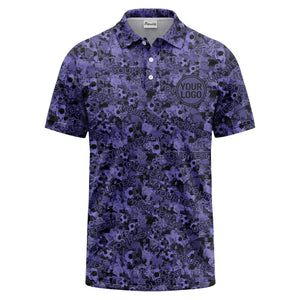 soccer ball camouflage custom logo polo shirt for men