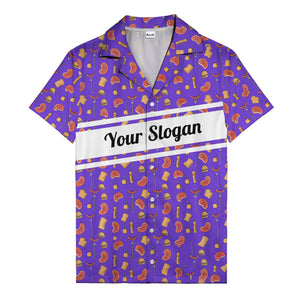 steak sausage burger cartoon grill repeat hawaiian shirt
